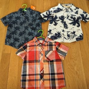 Gymboree boy short sleeves button shirt size 2T set of 3 lot